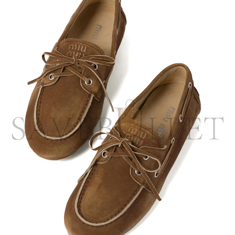 MIU MIU FADED UNLINED SUEDE LOAFERS 5D123E MIU MIU FADED UNLINED SUEDE LOAFERS 5D123E